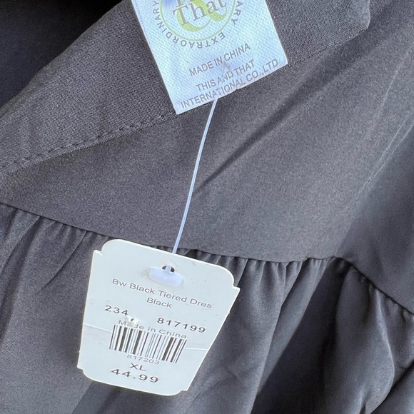 New With Tags Black Long Sleeve Dress Flowy Size XL by This That - Picture 4 of 5